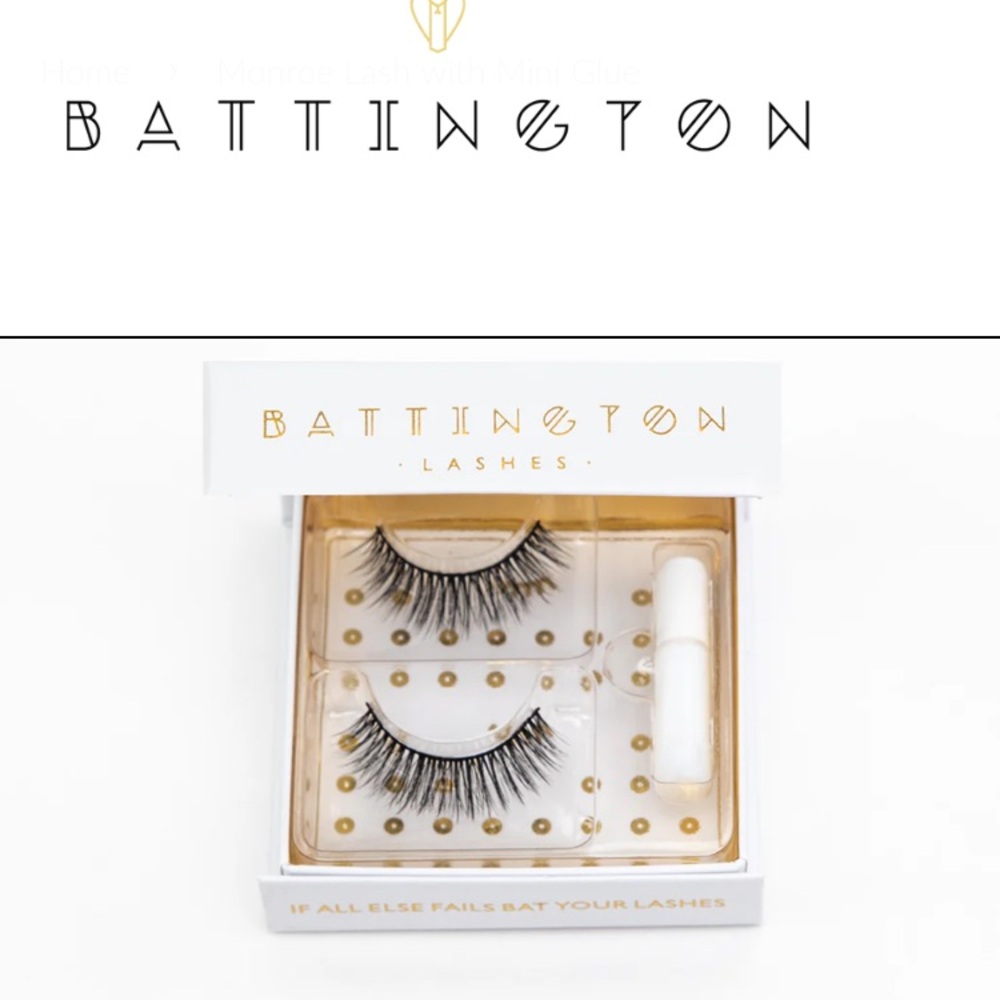 ❤️/$5 ADD ON: Battington Beauty Lashes 3D Silk Monroe with Invisible Glue